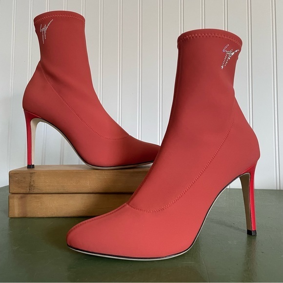 Guiseppe Zanotti CARLEE Stretch Boots w Gemstone Logos in Terracotta *Italy* - Picture 1 of 12